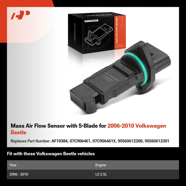 Mass Air Flow Sensor with 5-Blade for 2006-2010 Volkswagen Beetle