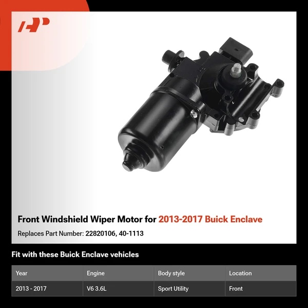 Front Windshield Wiper Motor for 2013-2017 Buick Enclave