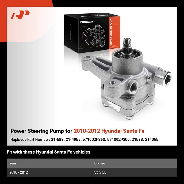 Power Steering Pump for 2010-2012 Hyundai Santa Fe
