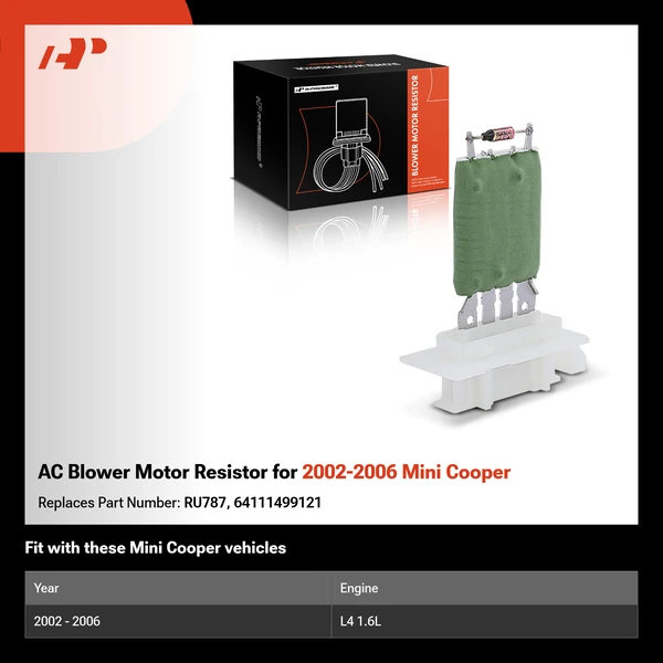 AC Blower Motor Resistor for 2002-2006 Mini Cooper