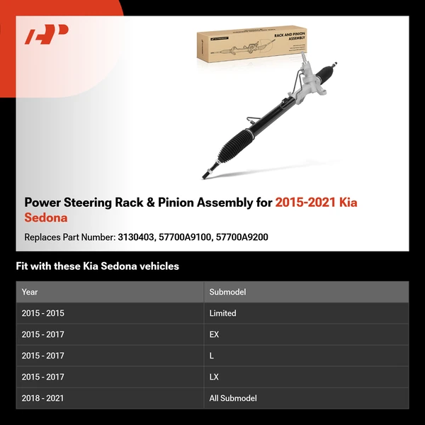 Power Steering Rack & Pinion Assembly for 2015-2021 Kia Sedona