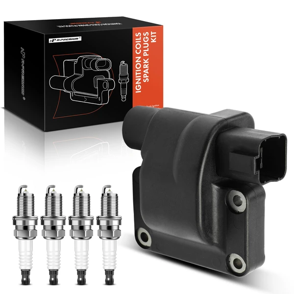 Ignition Coil and Spark Plug Kit Set of A Set of 5 Iridium Series, 4-Blade Terminal A-Premium APIC0833