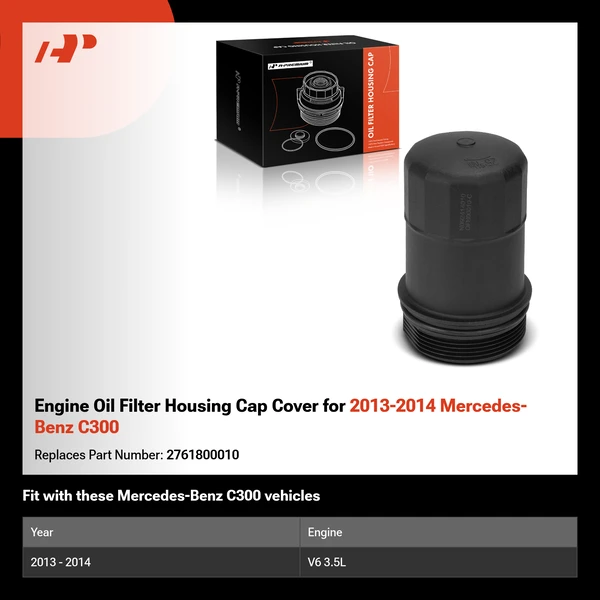 Engine Oil Filter Housing Cap Cover for 2013-2014 Mercedes-Benz C300