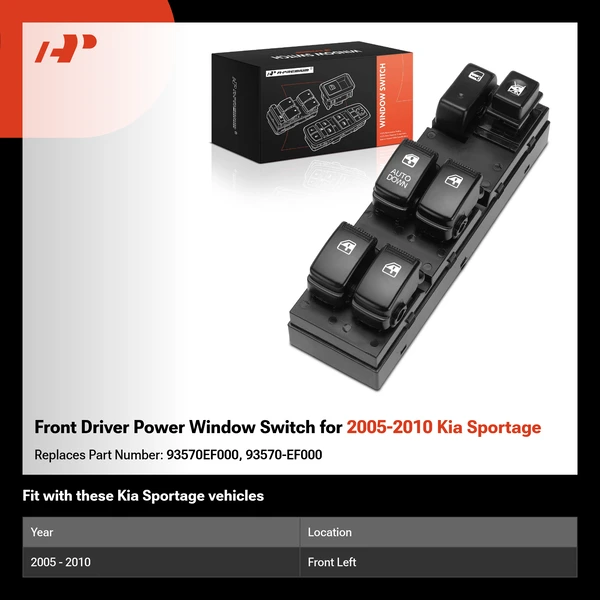 Front Driver Power Window Switch for 2005-2010 Kia Sportage