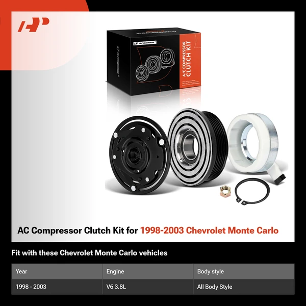 AC Compressor Clutch Kit for 1998-2003 Chevrolet Monte Carlo