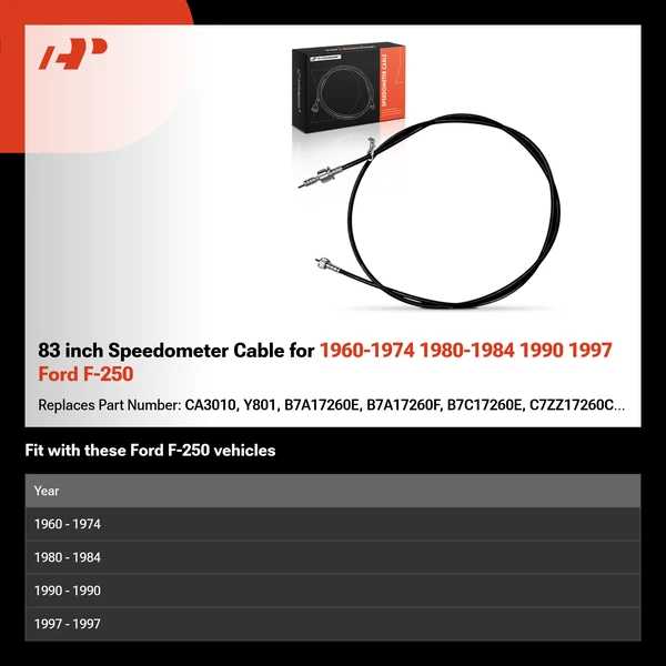 83 inch Speedometer Cable for 1960-1974 1980-1984 1990 1997 Ford F-250