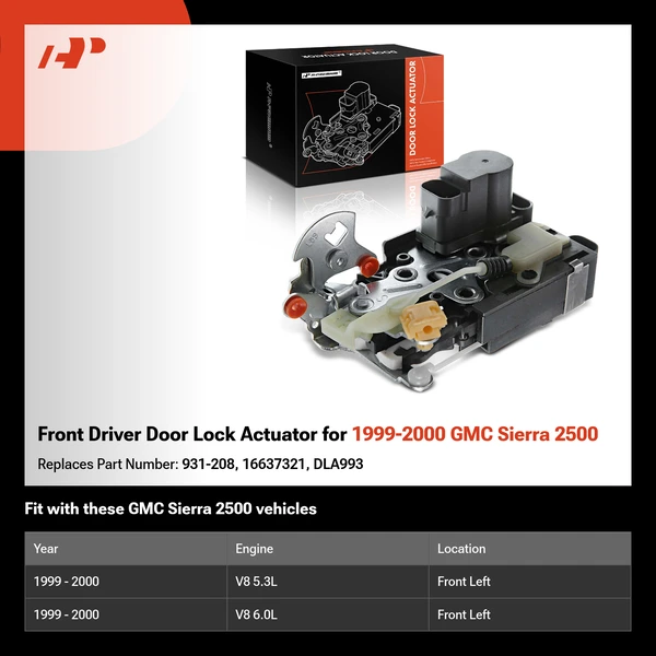 Front Driver Door Lock Actuator for 1999-2000 GMC Sierra 2500