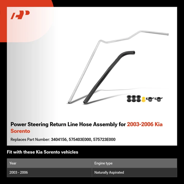 Power Steering Return Line Hose Assembly for 2003-2006 Kia Sorento