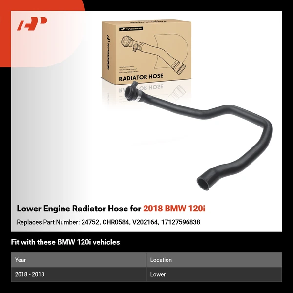 Lower Engine Radiator Hose for 2018 BMW 120i