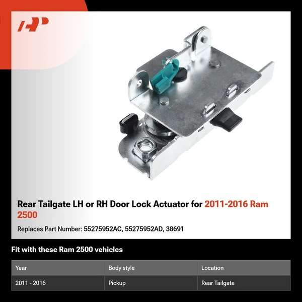 Rear Tailgate LH or RH Door Lock Actuator for 2011-2016 Ram 2500