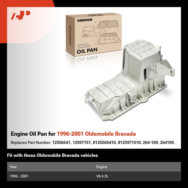 Engine Oil Pan for 1996-2001 Oldsmobile Bravada