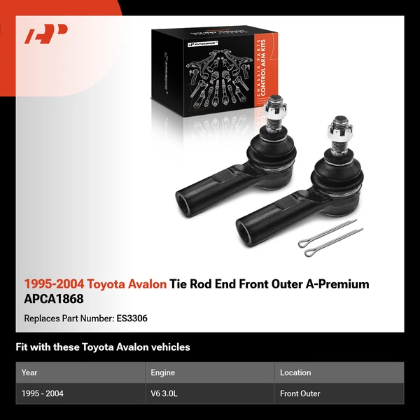 1995-2004 Toyota Avalon Tie Rod End Front Outer A-Premium APCA1868