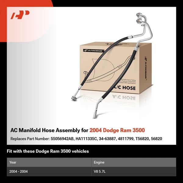 AC Manifold Hose Assembly for 2004 Dodge Ram 3500