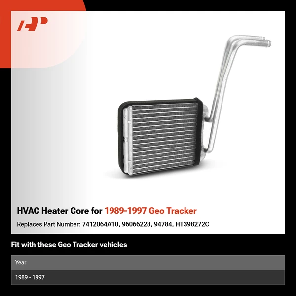 HVAC Heater Core for 1989-1997 Geo Tracker