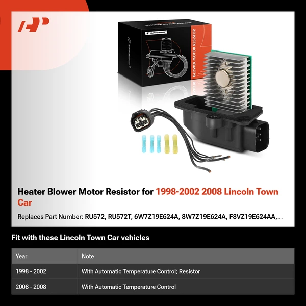 Heater Blower Motor Resistor for 1998-2002 2008 Lincoln Town Car