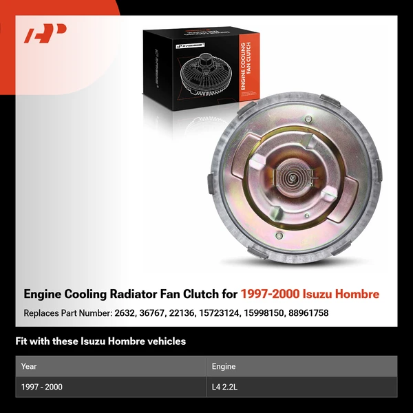 Engine Cooling Radiator Fan Clutch for 1997-2000 Isuzu Hombre