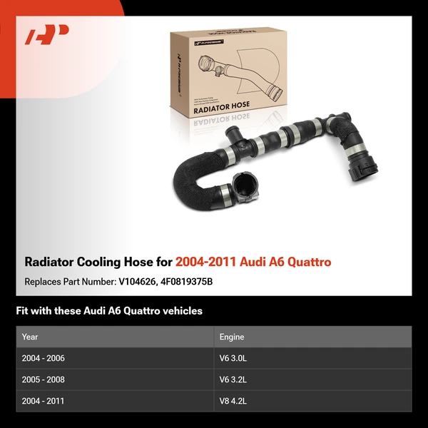 Radiator Cooling Hose for 2004-2011 Audi A6 Quattro
