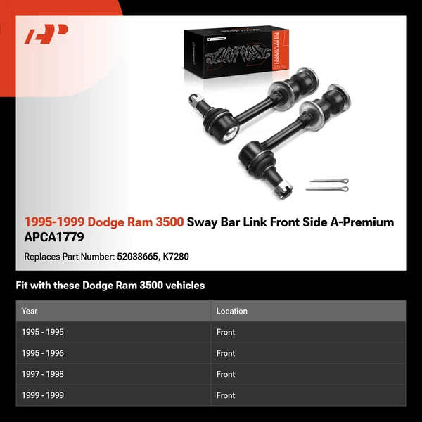 1995-1999 Dodge Ram 3500 Sway Bar Link Front Side A-Premium APCA1779