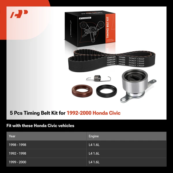 5 Pcs Timing Belt Kit for 1992-2000 Honda Civic