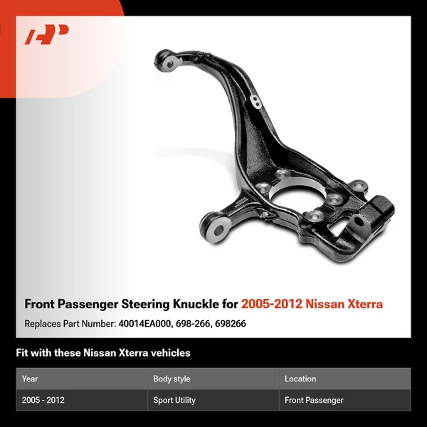 Front Passenger Steering Knuckle for 2005-2012 Nissan Xterra