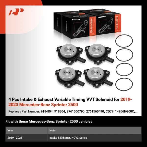 4 Pcs Intake & Exhaust Variable Timing VVT Solenoid for 2019-2023 Mercedes-Benz Sprinter 2500