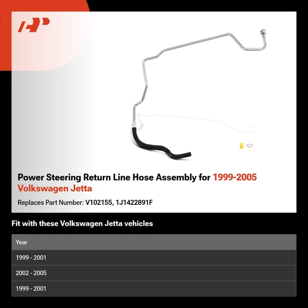 Power Steering Return Line Hose Assembly for 1999-2005 Volkswagen Jetta