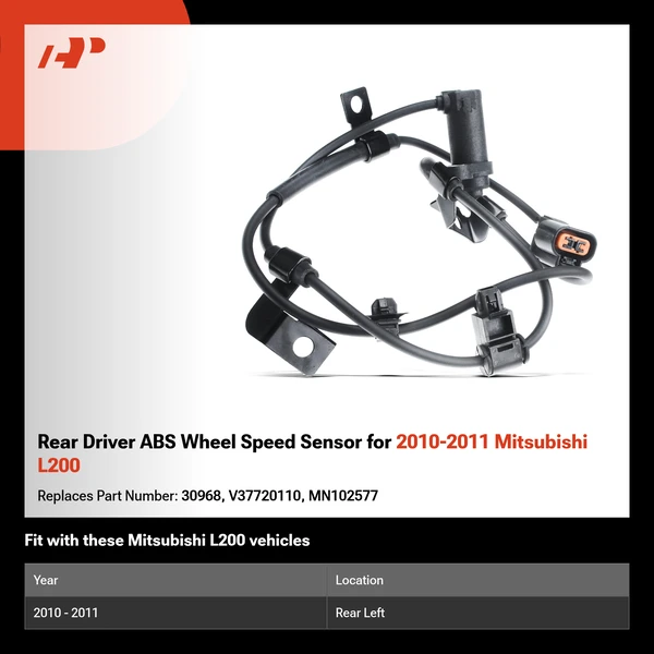 Rear Driver ABS Wheel Speed Sensor for 2010-2011 Mitsubishi L200