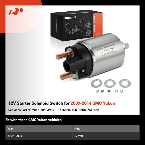 12V Starter Solenoid Switch for 2009-2014 GMC Yukon