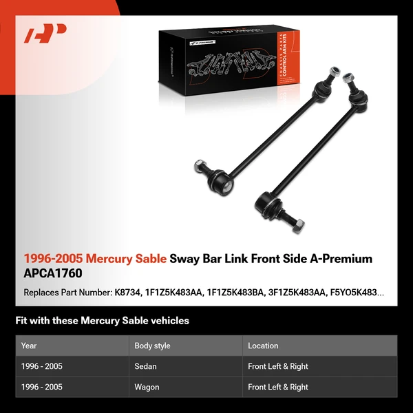 1996-2005 Mercury Sable Sway Bar Link Front Side A-Premium APCA1760