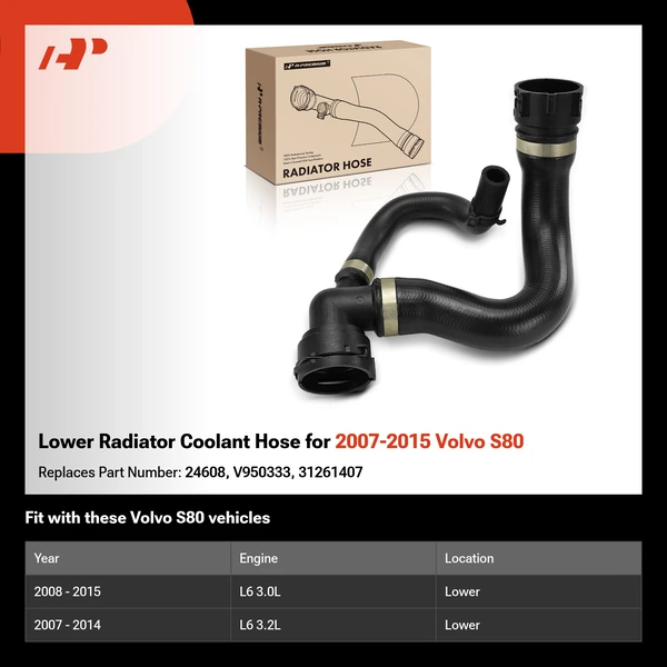 Lower Radiator Coolant Hose for 2007-2015 Volvo S80