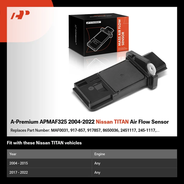 A-Premium APMAF325 2004-2022 Nissan TITAN Air Flow Sensor