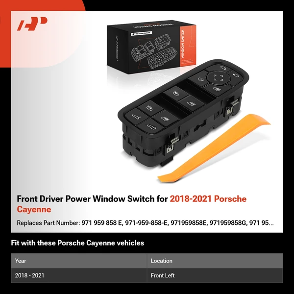 Front Driver Power Window Switch for 2018-2021 Porsche Cayenne
