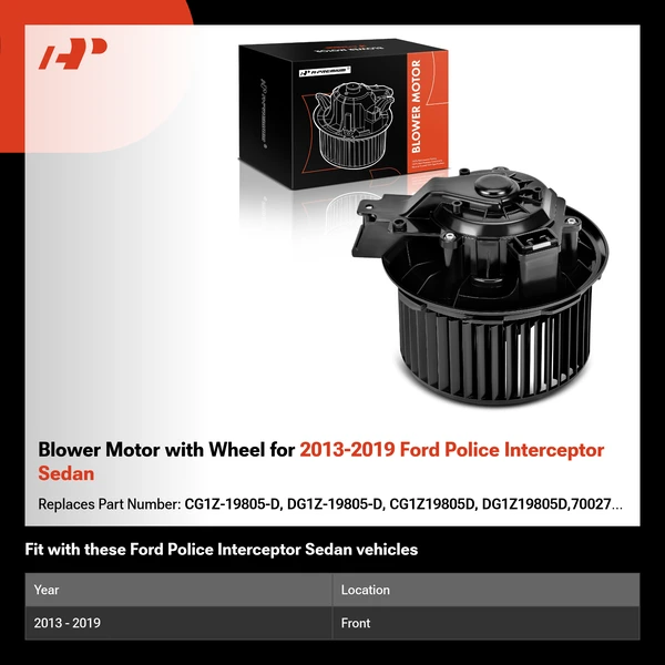 Blower Motor with Wheel for 2013-2019 Ford Police Interceptor Sedan