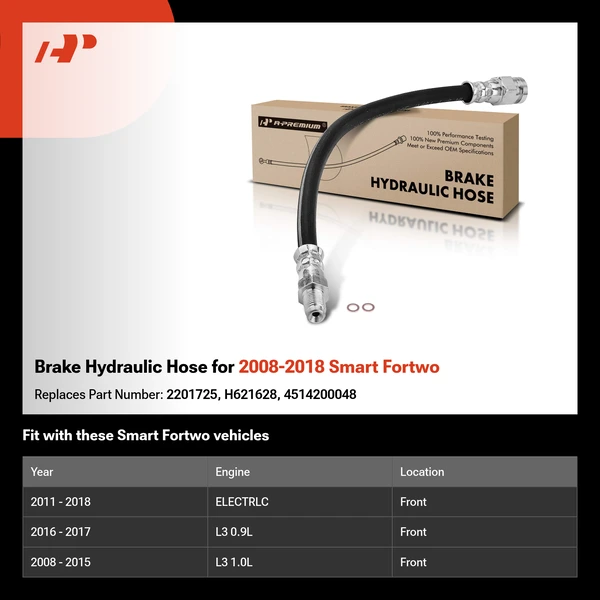 Brake Hydraulic Hose for 2008-2018 Smart Fortwo