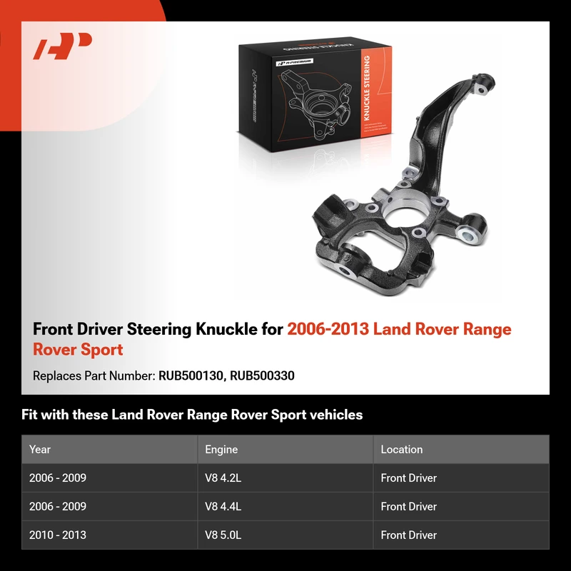 Front Driver Steering Knuckle for 2006-2013 Land Rover Range Rover Sport