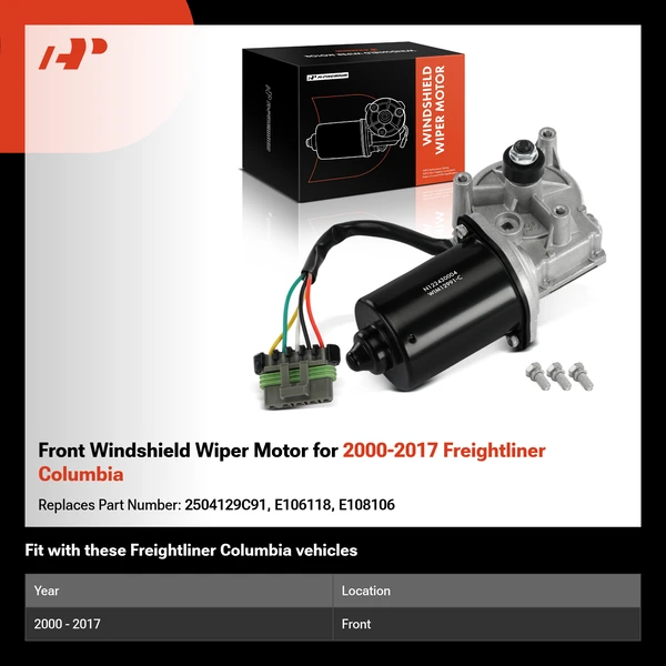 Front Windshield Wiper Motor for 2000-2017 Freightliner Columbia