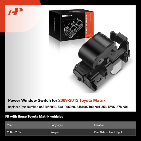 Power Window Switch for 2009-2012 Toyota Matrix