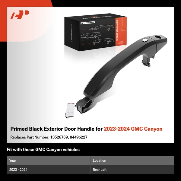 Primed Black Exterior Door Handle for 2023-2024 GMC Canyon