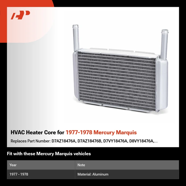 HVAC Heater Core for 1977-1978 Mercury Marquis