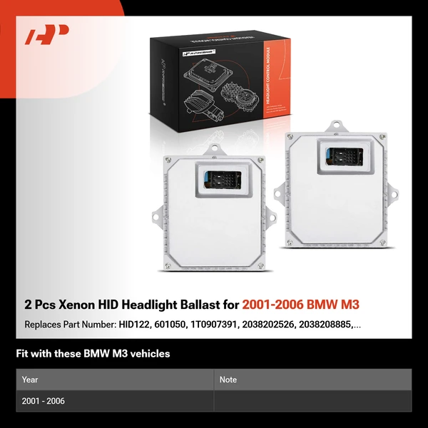 2 Pcs Xenon HID Headlight Ballast for 2001-2006 BMW M3