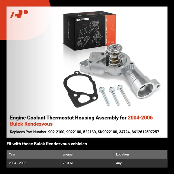 Engine Coolant Thermostat Housing Assembly for 2004-2006 Buick Rendezvous