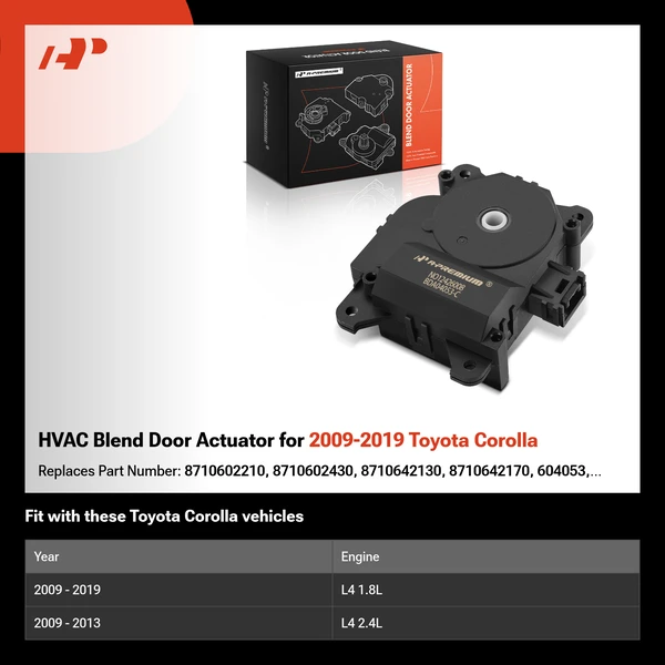 HVAC Blend Door Actuator for 2009-2019 Toyota Corolla