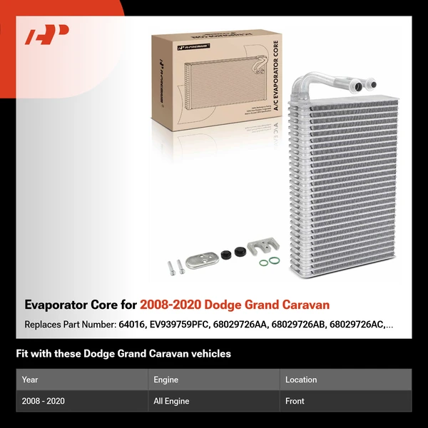 Evaporator Core for 2008-2020 Dodge Grand Caravan