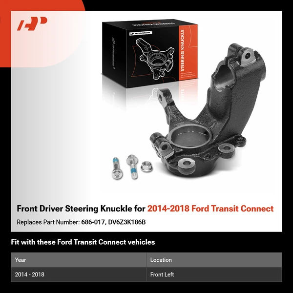 Front Driver Steering Knuckle for 2014-2018 Ford Transit Connect