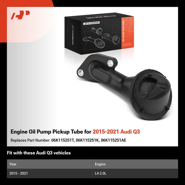 Engine Oil Pump Pickup Tube for 2015-2021 Audi Q3