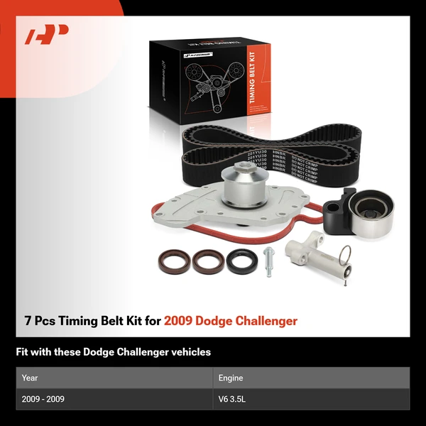 7 Pcs Timing Belt Kit for 2009 Dodge Challenger