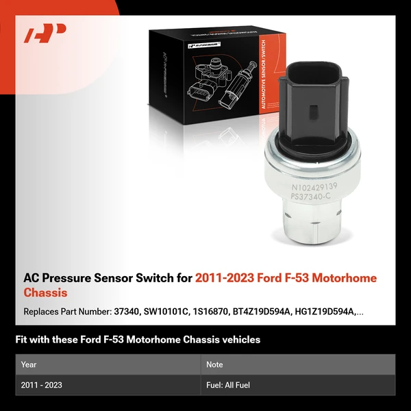 AC Pressure Sensor Switch for 2011-2023 Ford F-53 Motorhome Chassis
