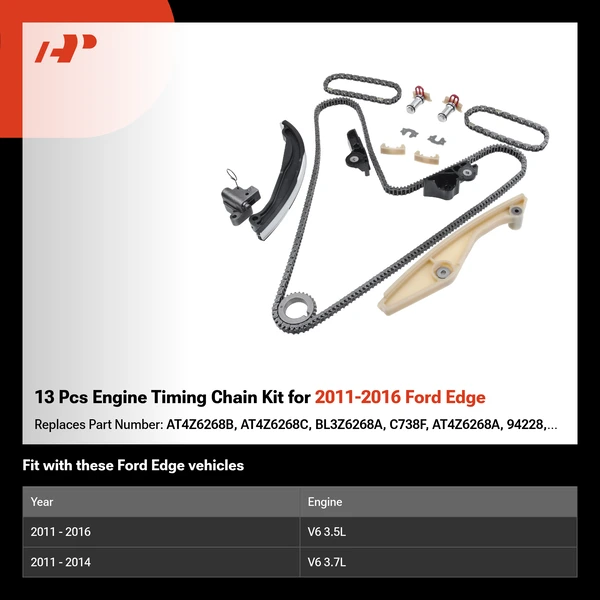 13 Pcs Engine Timing Chain Kit for 2011-2016 Ford Edge
