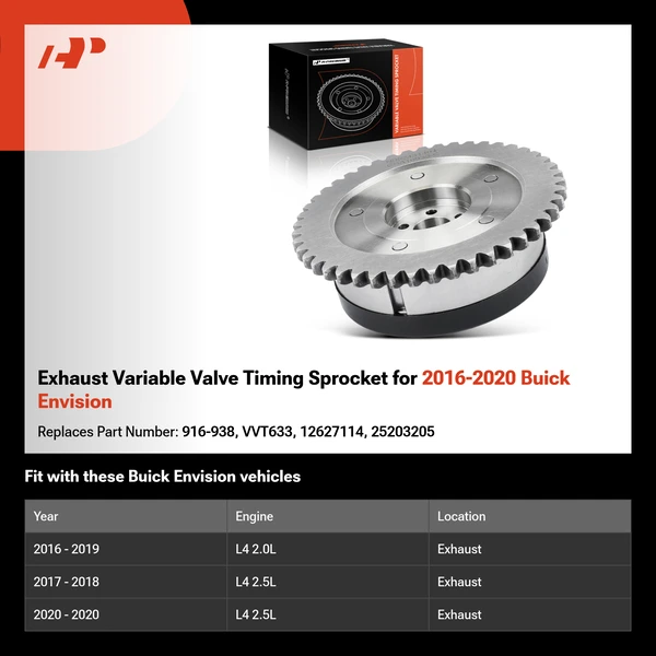 Exhaust Variable Valve Timing Sprocket for 2016-2020 Buick Envision