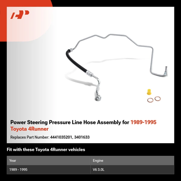 Power Steering Pressure Line Hose Assembly for 1989-1995 Toyota 4Runner